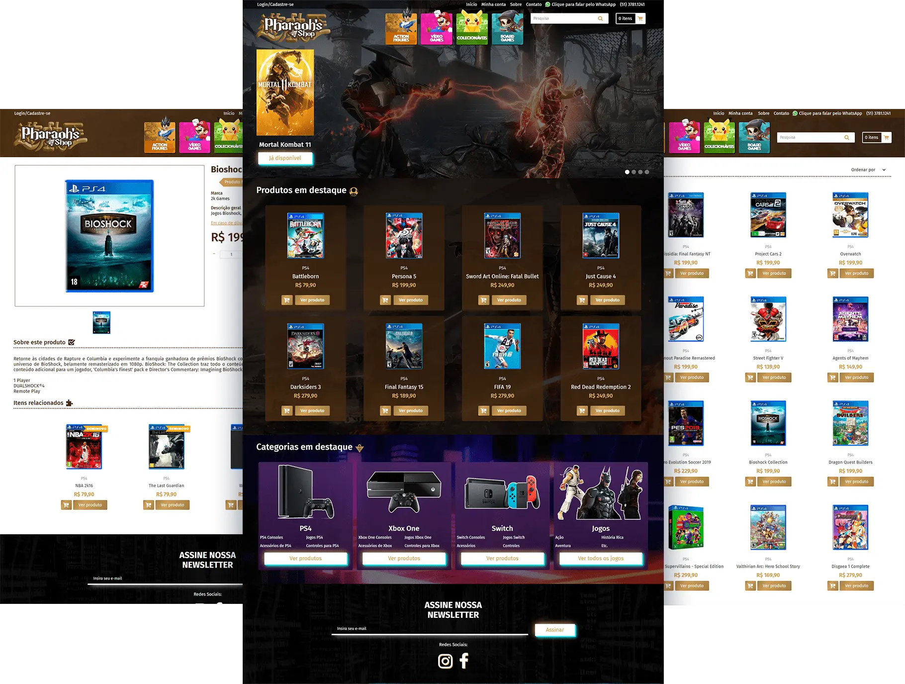 case pharaohs criação de sites e-commerce