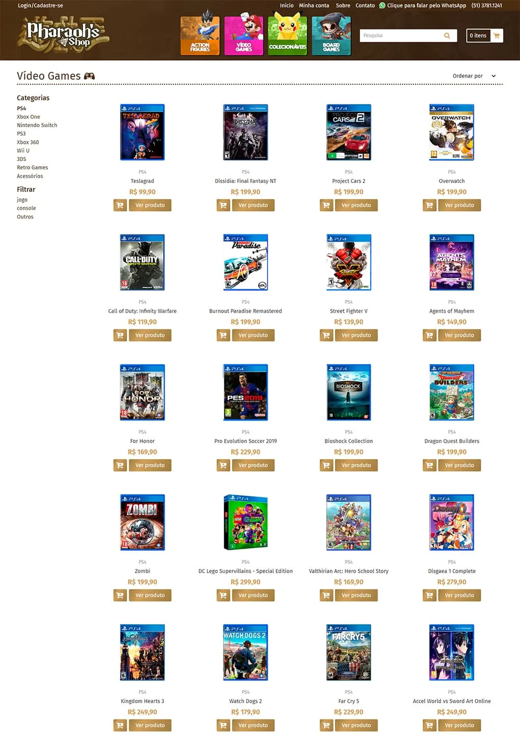 case pharaohs criação de sites e-commerce